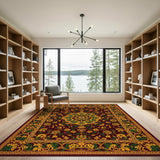 Traditional Persian Floral Red Floral Medallion Persian Area Rug