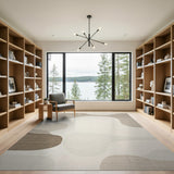 Fluid Beige Abstract Beige and Neutral Area Rug