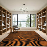 Bold Orange Tiger Stripe Orange Area Rug