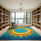 Radiant Sunburst Multi-Color Southwestern Rug