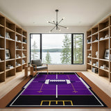 Purple Football Field Area Rug