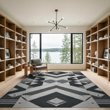 Bold Geometric Modern Bold Black White Geometric Abstract Rug