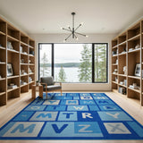 Playful Blue Alphabet ABC Kids Rug