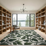 Green Lush Green Vine Leaf Area Rug