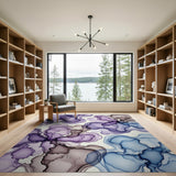 Purple Purple Fluid Abstract Area Rug