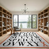 Black White Alphabet ABC Kids Area Rug
