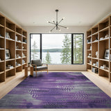 Purple Grey Abstract Area Rug