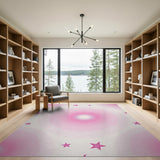 Pink Pink Starburst Geometric Area Rug