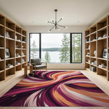 Multi-color and Patterns Swirling Purple Pink Abstract Area Rug