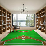 Green Baseball Diamond Field Area Rug