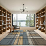 Modern Blueprint Grid Area Rug