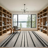 Bold Striped Bold Black White Striped Geometric Area Rug