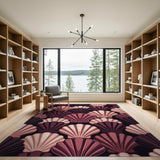 Pink Coastal Beach Pink Seashell Coastal Area Rug