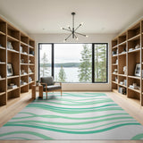 Green Wave Abstract Area Rug