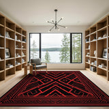 Red Geometric Modern Bold Red Geometric Modern Area Rug