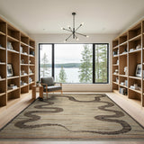 Tribal Coiled Snake Brown Tan Rug