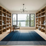 Blue Gradient Overlap Geometric Area Rug