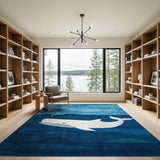 Kids Cartoon Whimsical Whale Ocean Kids Area Rug