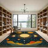 Triple Sun Eclipse Celestial Desert Rug