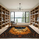Full Moon Bats Halloween Persian Area Rug