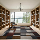 Geometric Modern Multi-Color Geometric Patchwork Area Rug
