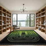 Green Winding Track Racing Area Rug