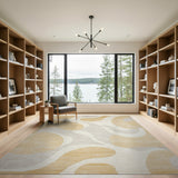 Abstract Ochre and Cream Area Rug