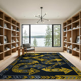 Yellow Grey Arrow Geometric Tribal Rug