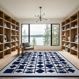 Navy Geometric Abstract Area Rug