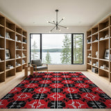 Bold Red Starburst Southwestern Area Rug