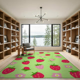 Multi-color and Patterns Fruit Pattern Strawberry Fruit Pattern Area Rug