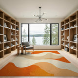 Orange Wavy Abstract Area Rug