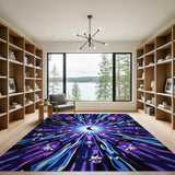 Purple Cosmic Moon Radiance Area Rug