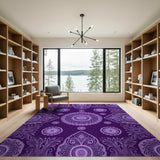 Purple Purple Mandala Traditional Persian Area Rug
