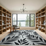 Grey Eucalyptus Leaf Area Rug