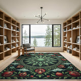 Pomegranate Sunburst Medallion Rug