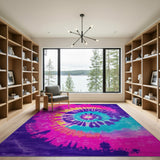 Vibrant Tie-Dye Spiral Area Rug