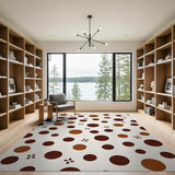 Brown Polka Dot Geometric Area Rug