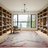 Pink Cherry Blossom Branch Area Rug