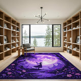 Purple Fairy Moonlit Enchanted Forest Area Rug