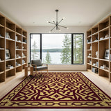 Maroon Geometric Persian Area Rug