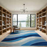 Serene Blue Wave Area Rug