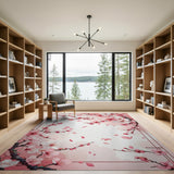 Framed Pink Cherry Blossom Area Rug