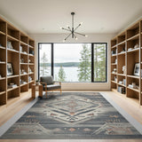 Grey Southwestern Geometric Area Rug