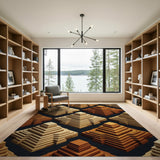 Tan Pyramid Isometric Geometric Area Rug