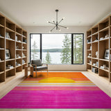 Vibrant Sunset Gradient Striped Area Rug