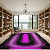 Neon Pink Geometric Abstract Area Rug