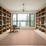 Orange Grid Geometric Area Rug