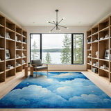 Dreamy Night Sky Clouds Area Rug