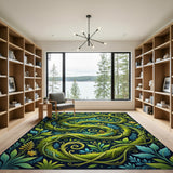 Lush Mossy Vine Floral Area Rug